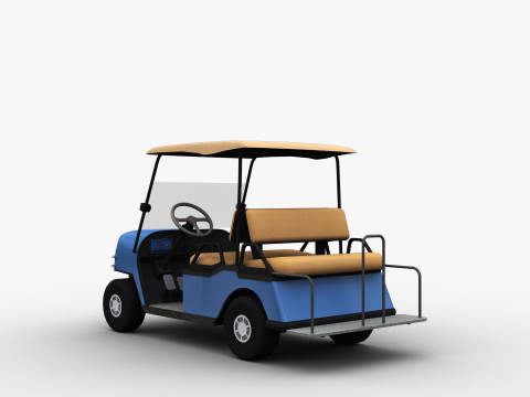 Golf Cart Lowpoly Modello 3D
