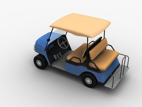 Golf Cart Lowpoly Modello 3D