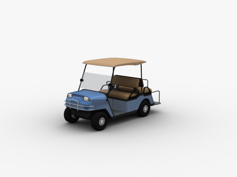 Golf Cart Lowpoly Modello 3D