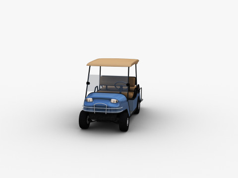 Golf Cart Lowpoly Modello 3D