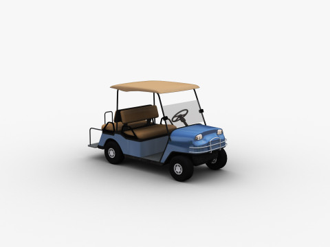 Golf Cart Lowpoly Modello 3D