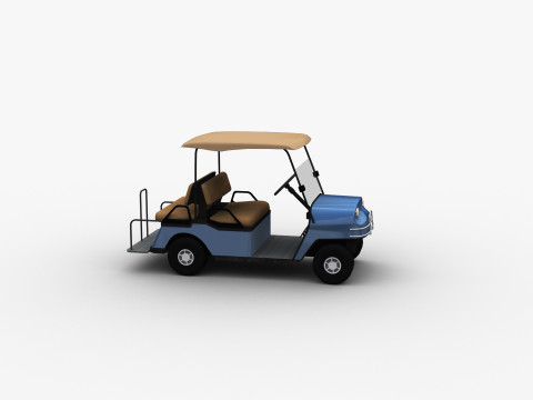 Golf Cart Lowpoly Modello 3D