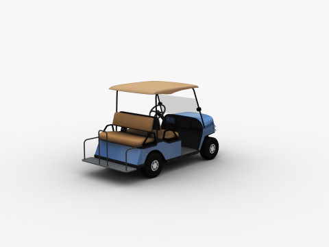 Golf Cart Lowpoly Modello 3D