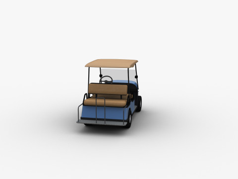 Golf Cart Lowpoly Modello 3D