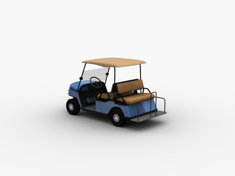 Golf Cart Lowpoly Modello 3D