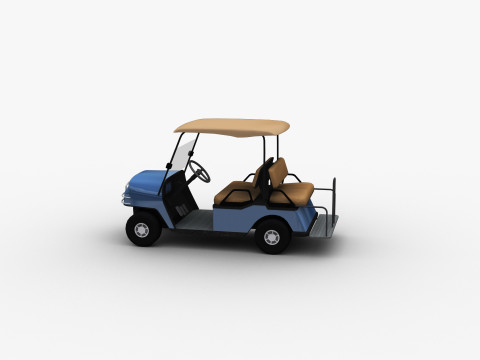 Golf Cart Lowpoly Modello 3D