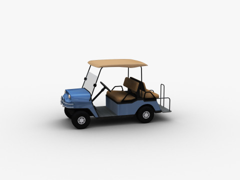 Golf Cart Lowpoly Modello 3D