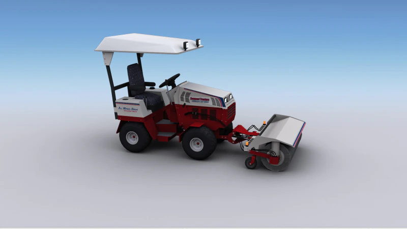 Broom Truck Lowpoly 3D Model .c4d .max .obj .3ds .fbx .stl .blend 