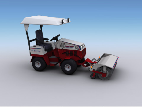 Broom Truck Lowpoly 3D Model