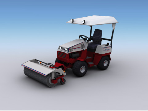 Broom Truck Lowpoly Modelo 3D