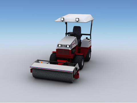 Broom Truck Lowpoly Modelo 3D
