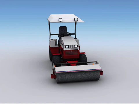Broom Truck Lowpoly 3D Model