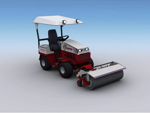 Broom Truck Lowpoly 3D Model