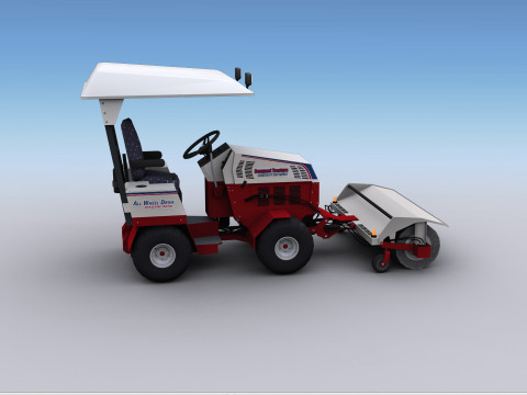 Broom Truck Lowpoly Modelo 3D