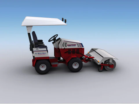 Broom Truck Lowpoly 3D Model
