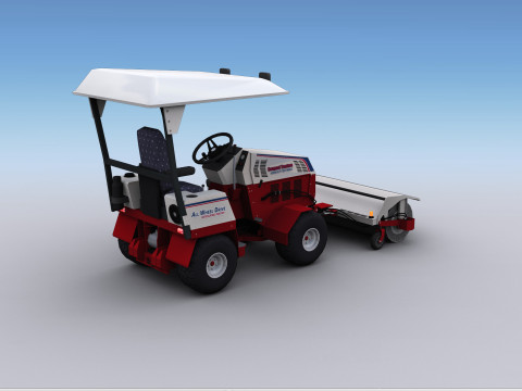 Broom Truck Lowpoly Modelo 3D