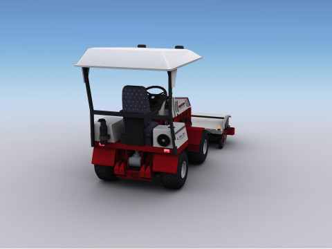 Broom Truck Lowpoly Modelo 3D