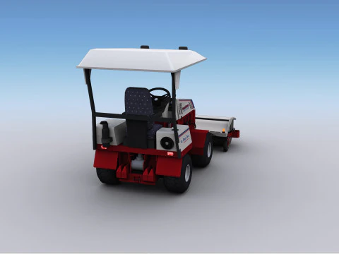 Broom Truck Lowpoly 3D Model