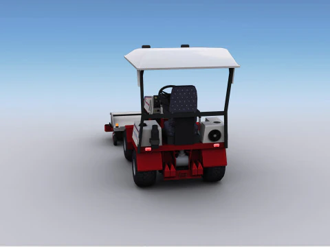 Broom Truck Lowpoly 3D Model