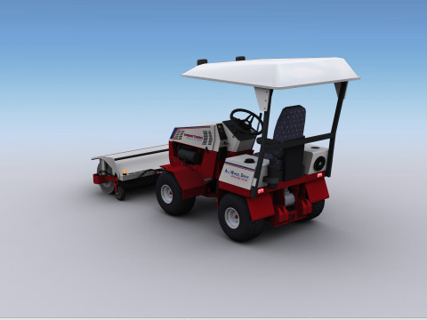 Broom Truck Lowpoly Modelo 3D