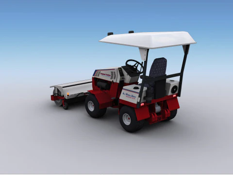 Broom Truck Lowpoly 3D Model