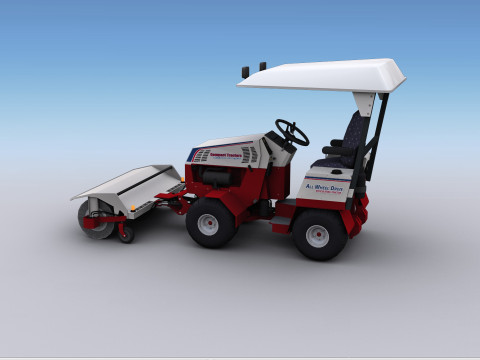 Broom Truck Lowpoly Modelo 3D
