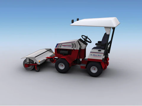 Broom Truck Lowpoly 3D Model