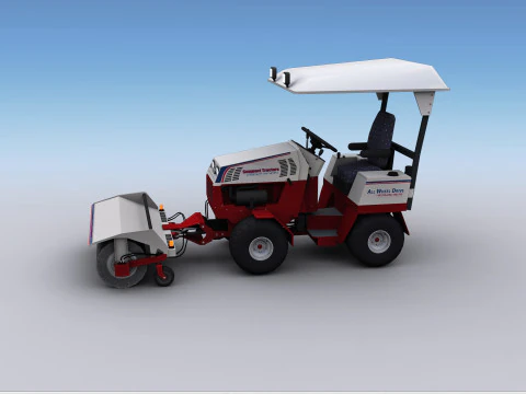 Broom Truck Lowpoly 3D Model