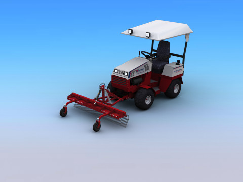 Tractors with Landscape rakes 3Dモデル