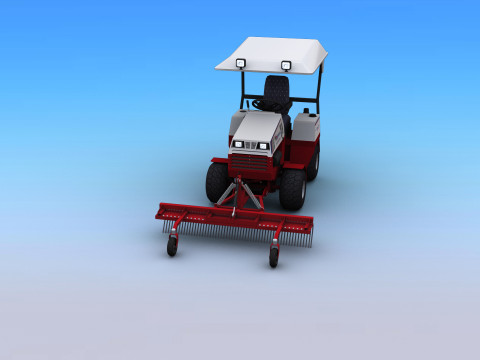 Tractors with Landscape rakes Modelo 3D