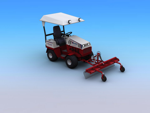 Tractors with Landscape rakes Modelo 3D