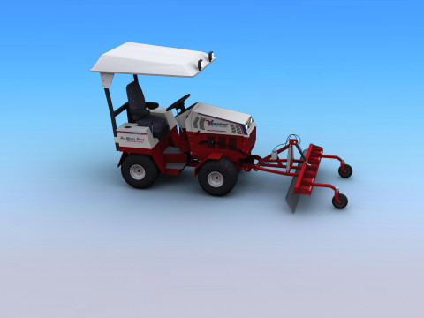 Tractors with Landscape rakes Modelo 3D