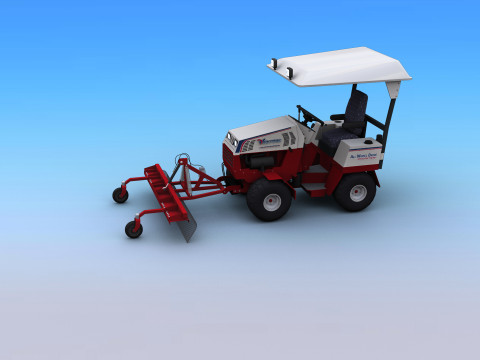 Tractors with Landscape rakes Modelo 3D