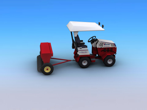 Tractors with Seed Drill 3D Model