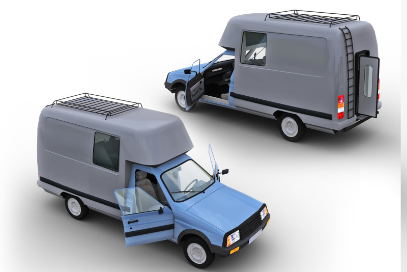 Camper with interior citroen c15 Modello 3D .c4d .max .obj .3ds .fbx .stl .blend