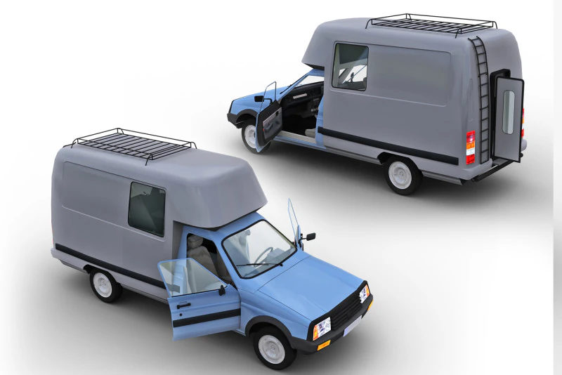 Camper with interior citroen c15 3D Model .c4d .max .obj .3ds .fbx .stl .blend