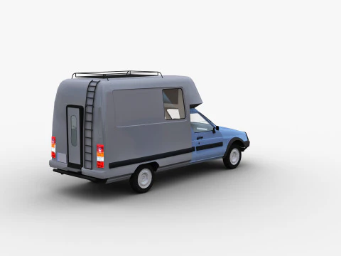 Camper with interior citroen c15 3D Model