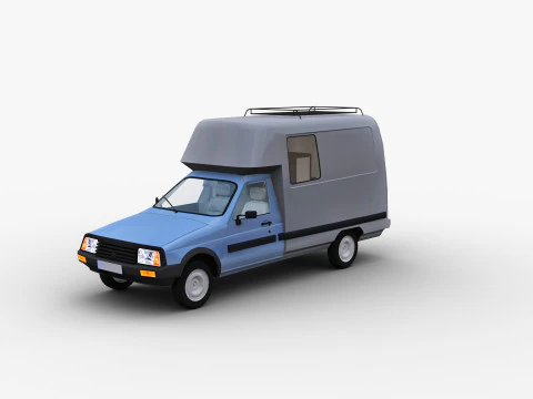 Camper with interior citroen c15 3D Model