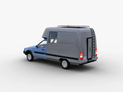 Camper with interior citroen c15 3D Model