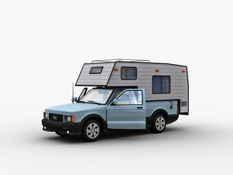 Camper Truck With Interior 3D Model