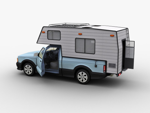 Camper Truck With Interior Modello 3D