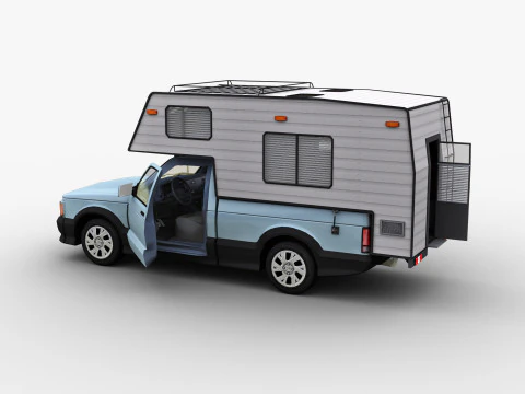 Camper Truck With Interior 3D Model