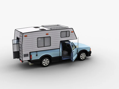 Camper Truck With Interior 3D Model