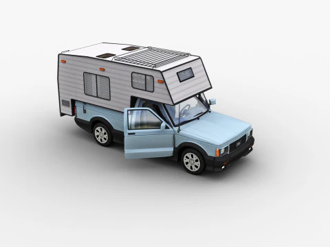 Camper Truck With Interior 3D Model