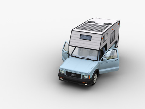 Camper Truck With Interior Modello 3D