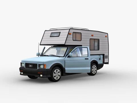 Camper Truck With Interior 3D Model
