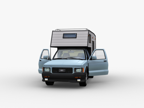 Camper Truck With Interior Modello 3D