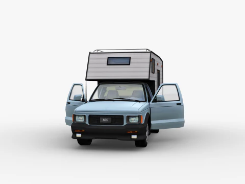 Camper Truck With Interior 3D Model