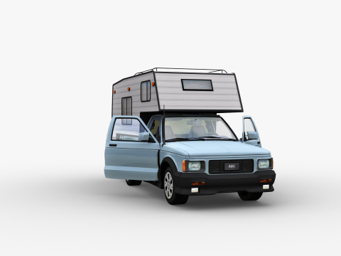 Camper Truck With Interior Modello 3D