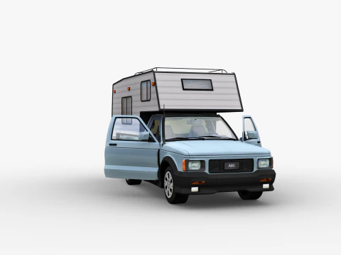 Camper Truck With Interior 3D Model